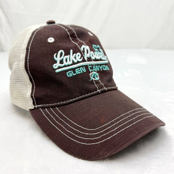 Prairie Mountain Lake Powell Glen Canyon 63 Snapback Cap Hat Brown White - Picture 2 of 11
